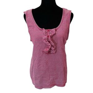 Y2K Karen Scott Red & White Striped Tank Top Mini Dress nautical retro 60s twee